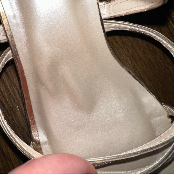 DAVID'S BRIDAL - Metallic Block Heel Sandals with Glitter Straps - Picture 13 of 13